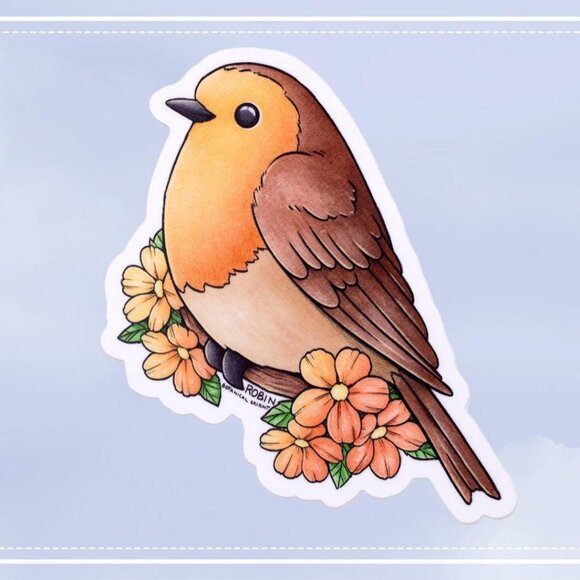 3 for $15 - Robin Bird Sticker - Waterproof Vinyl Nature Deal - Decorating - Picture 1 of 6